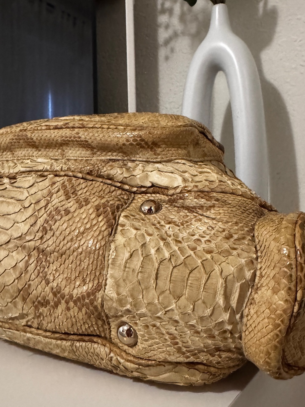 Prada Beige Cargo PythonShoulder Bag - Picture 8 of 16